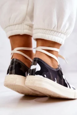 Damskie Materiałowe Trampki Moro BIG STAR JJ274237 Biało-Szare