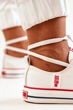 Damskie Materiałowe Trampki BIG STAR JJ274123 Białe