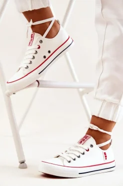 Damskie Materiałowe Trampki BIG STAR JJ274123 Białe