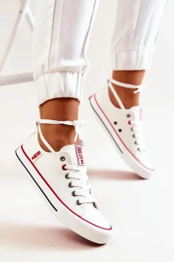 Damskie Materiałowe Trampki BIG STAR JJ274123 Białe