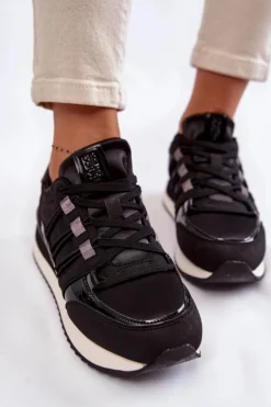 Damskie Modne Buty Sportowe Big Star KK274110 Czarne