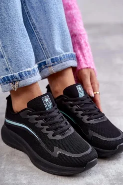 Damskie Modne Buty Sportowe Sneakersy Czarne Ida