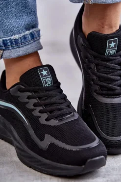 Damskie Modne Buty Sportowe Sneakersy Czarne Ida