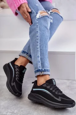 Damskie Modne Buty Sportowe Sneakersy Czarne Ida