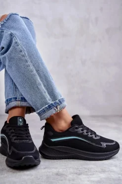 Damskie Modne Buty Sportowe Sneakersy Czarne Ida