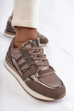 Damskie Modne Buty Sportowe Big Star KK274112 Ciemnoszare