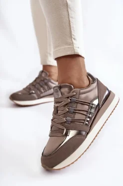 Damskie Modne Buty Sportowe Big Star KK274112 Ciemnoszare