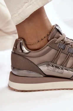 Damskie Modne Buty Sportowe Big Star KK274112 Ciemnoszare