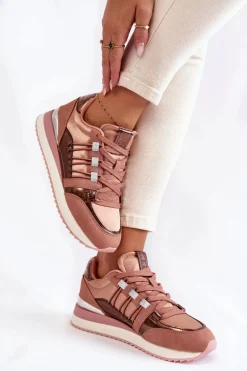 Damskie Modne Buty Sportowe Big Star KK274111 Różowe