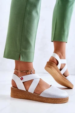 Damskie Modne Espadryle Big Star JJ276036 Białe