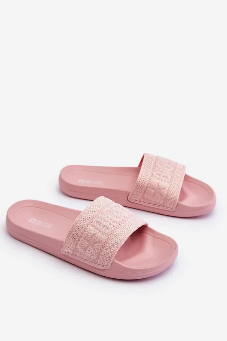 Damskie Modne Klapki Big Star LL274A157 Jasnoróżowe