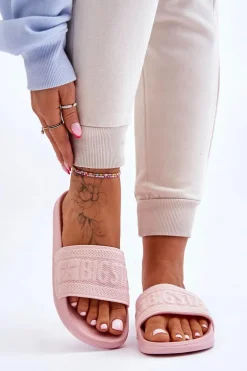 Damskie Modne Klapki Big Star LL274A157 Jasnoróżowe