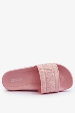 Damskie Modne Klapki Big Star LL274A157 Jasnoróżowe