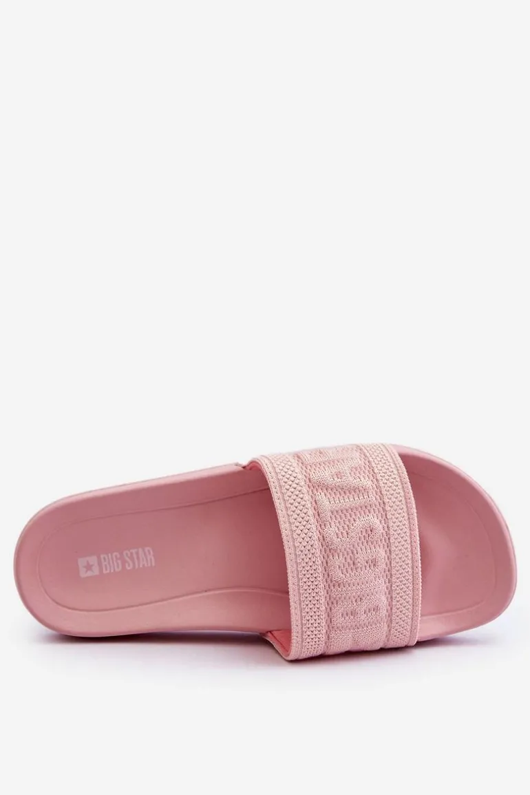 Damskie Modne Klapki Big Star LL274A157 Jasnoróżowe
