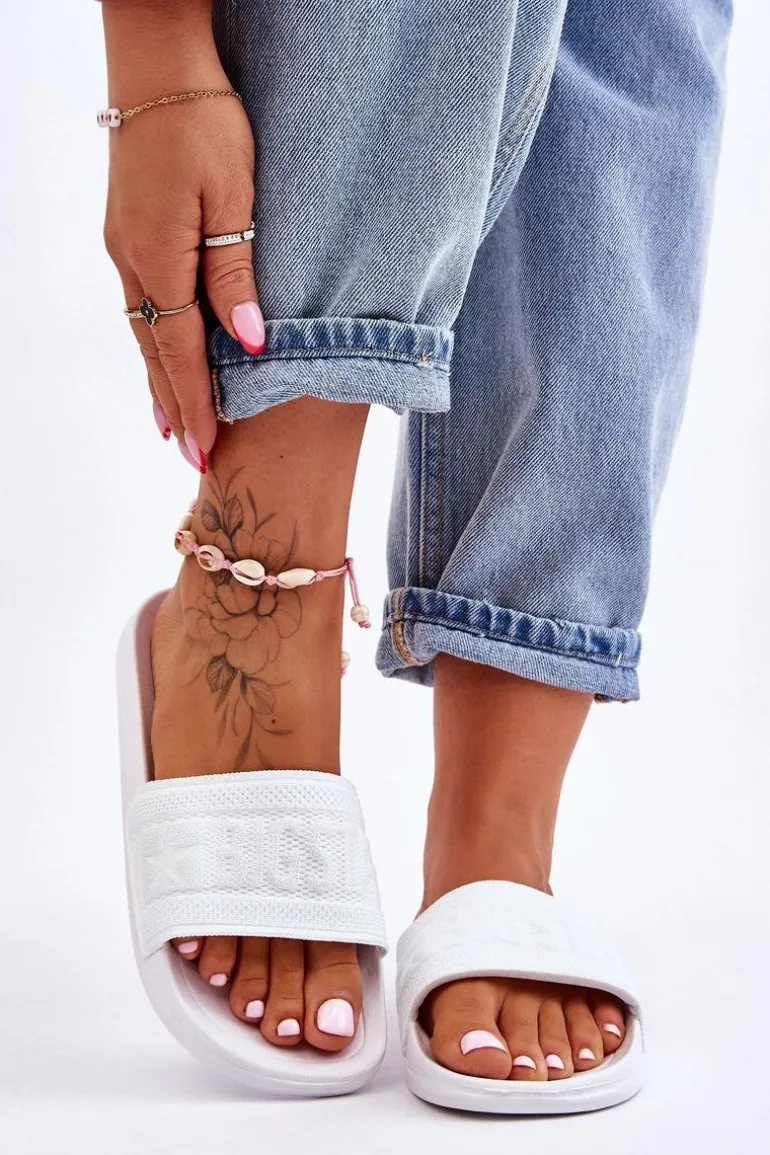 Damskie Modne Klapki Big Star LL274A159 Białe