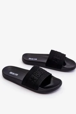 Damskie Modne Klapki Big Star LL274A158 Czarne