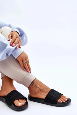 Damskie Modne Klapki Big Star LL274A158 Czarne