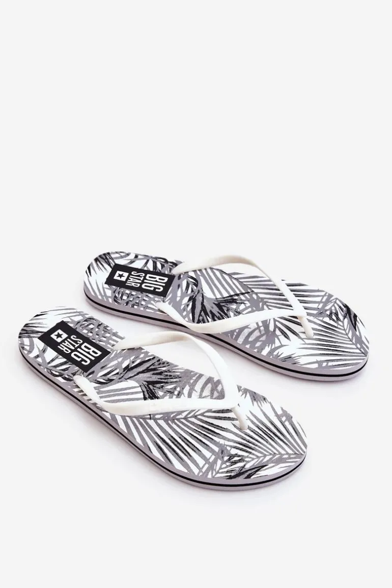 Damskie Modne Klapki Japonki Big Star LL274818 Białe