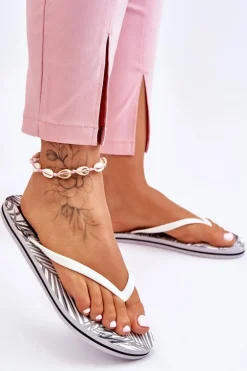 Damskie Modne Klapki Japonki Big Star LL274818 Białe