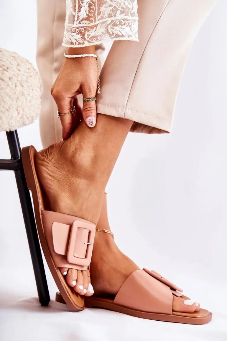 Damskie Modne Klapki Na Lato Różowe Sylvia