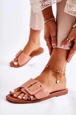 Damskie Modne Klapki Na Lato Różowe Sylvia