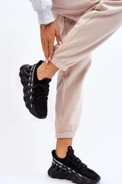 Damskie Modne Skarpetkowe Sneakersy Czarne Daxo