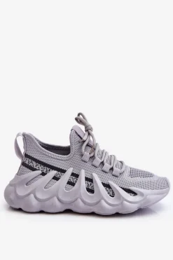 Damskie Modne Skarpetkowe Sneakersy Szare Daxo