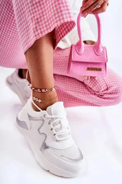 Damskie Modne Sneakersy Białe Allie