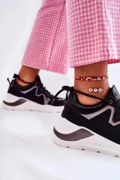 Damskie Modne Sneakersy Czarne Allie