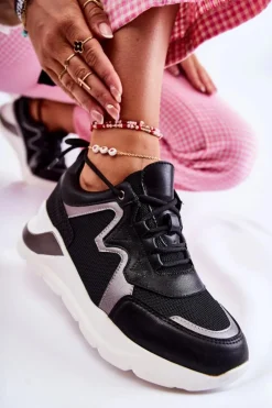 Damskie Modne Sneakersy Czarne Allie