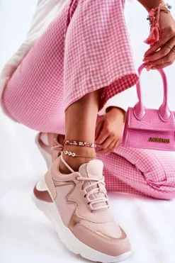 Damskie Modne Sneakersy Różowe Allie