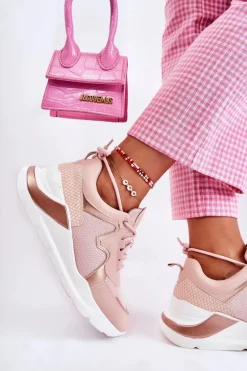 Damskie Modne Sneakersy Różowe Allie