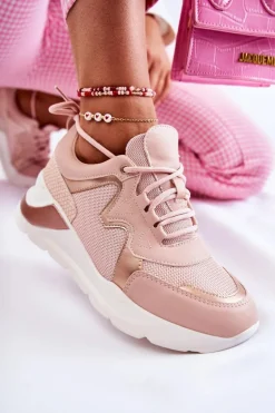 Damskie Modne Sneakersy Różowe Allie