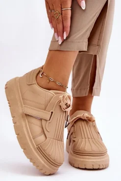 Damskie Modne Sportowe Buty Beżowe Genesis