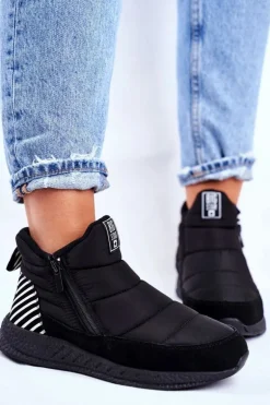 Damskie Młodzieżowe Śniegowce Big Star Czarne GG274470