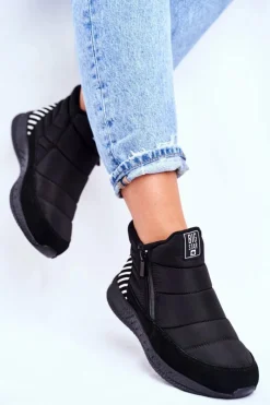 Damskie Młodzieżowe Śniegowce Big Star Czarne GG274470