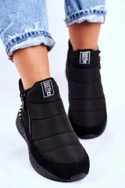 Damskie Młodzieżowe Śniegowce Big Star Czarne GG274470