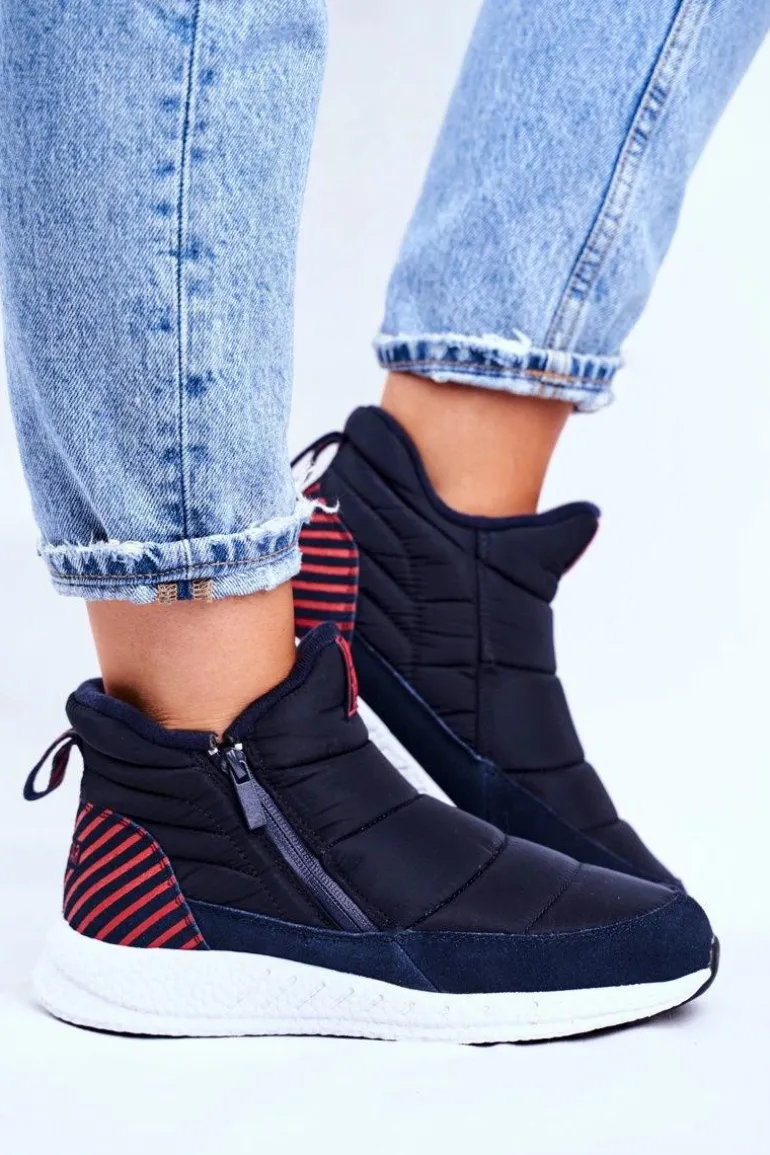 Damskie Młodzieżowe Śniegowce Big Star Granatowe GG274471