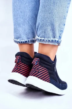 Damskie Młodzieżowe Śniegowce Big Star Granatowe GG274471