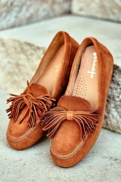 Damskie Mokasyny Maciejka Skórzane Camel 04830