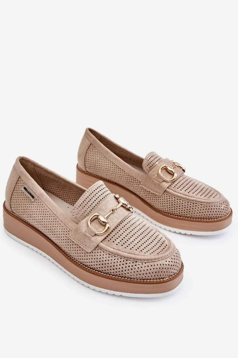 Damskie Mokasyny Na Platformie Beżowe Danny