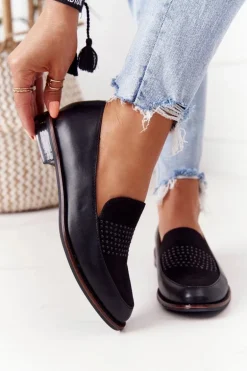 Damskie Mokasyny Sergio Leone PB255 Czarne