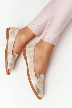 Damskie Mokasyny Sergio Leone MK700 Złote