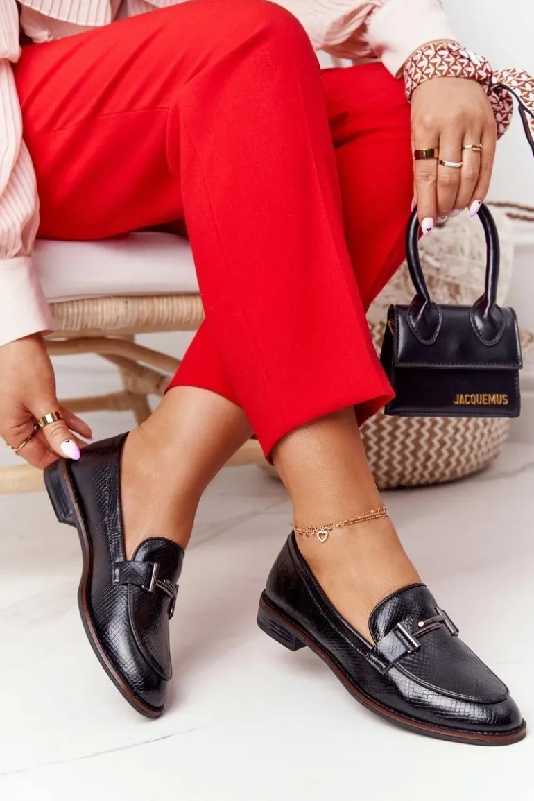 Damskie Mokasyny Sergio Leone PB253 Czarne