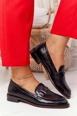 Damskie Mokasyny Sergio Leone PB253 Czarne