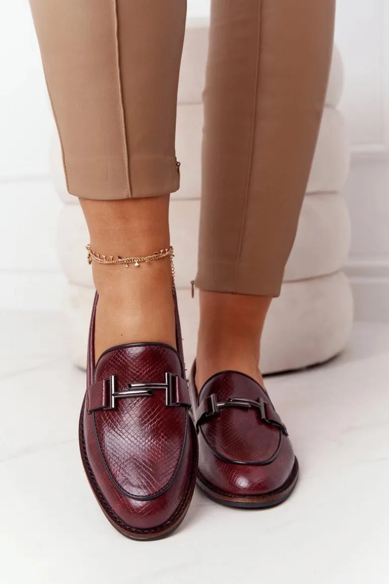 Damskie Mokasyny Sergio Leone PB253 Bordowe