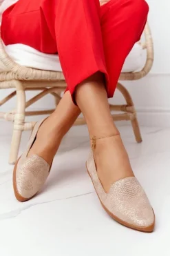 Damskie Mokasyny Sergio Leone MK700 Zamszowe Beżowe