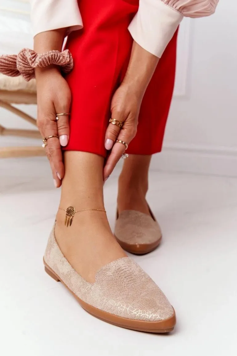 Damskie Mokasyny Sergio Leone MK700 Zamszowe Beżowe