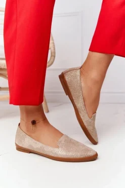 Damskie Mokasyny Sergio Leone MK700 Zamszowe Beżowe