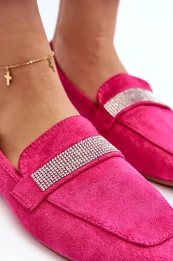 Damskie Mokasyny Z Cyrkoniami Fuksja Ralrika